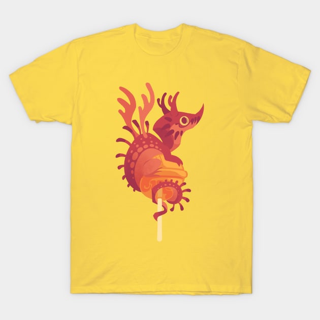 Dragonpop alebrije cherry orange T-Shirt by Colordrilos